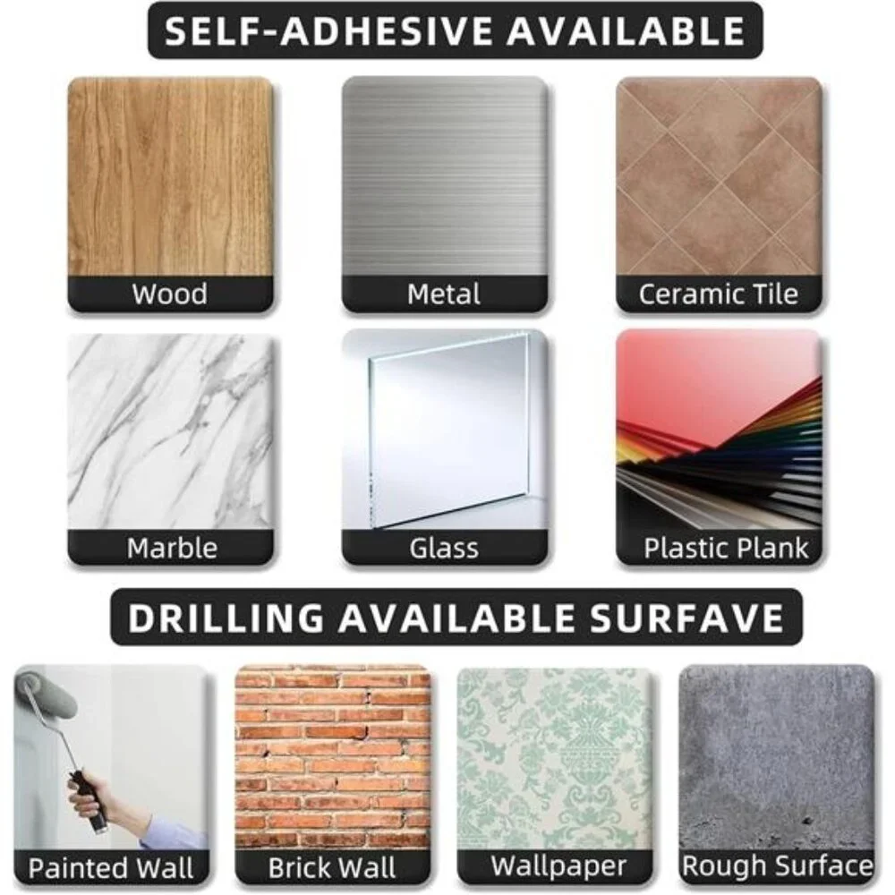 Paper Towel Holder - Self-Adhesive or Drilling, White, Upgraded Aluminum